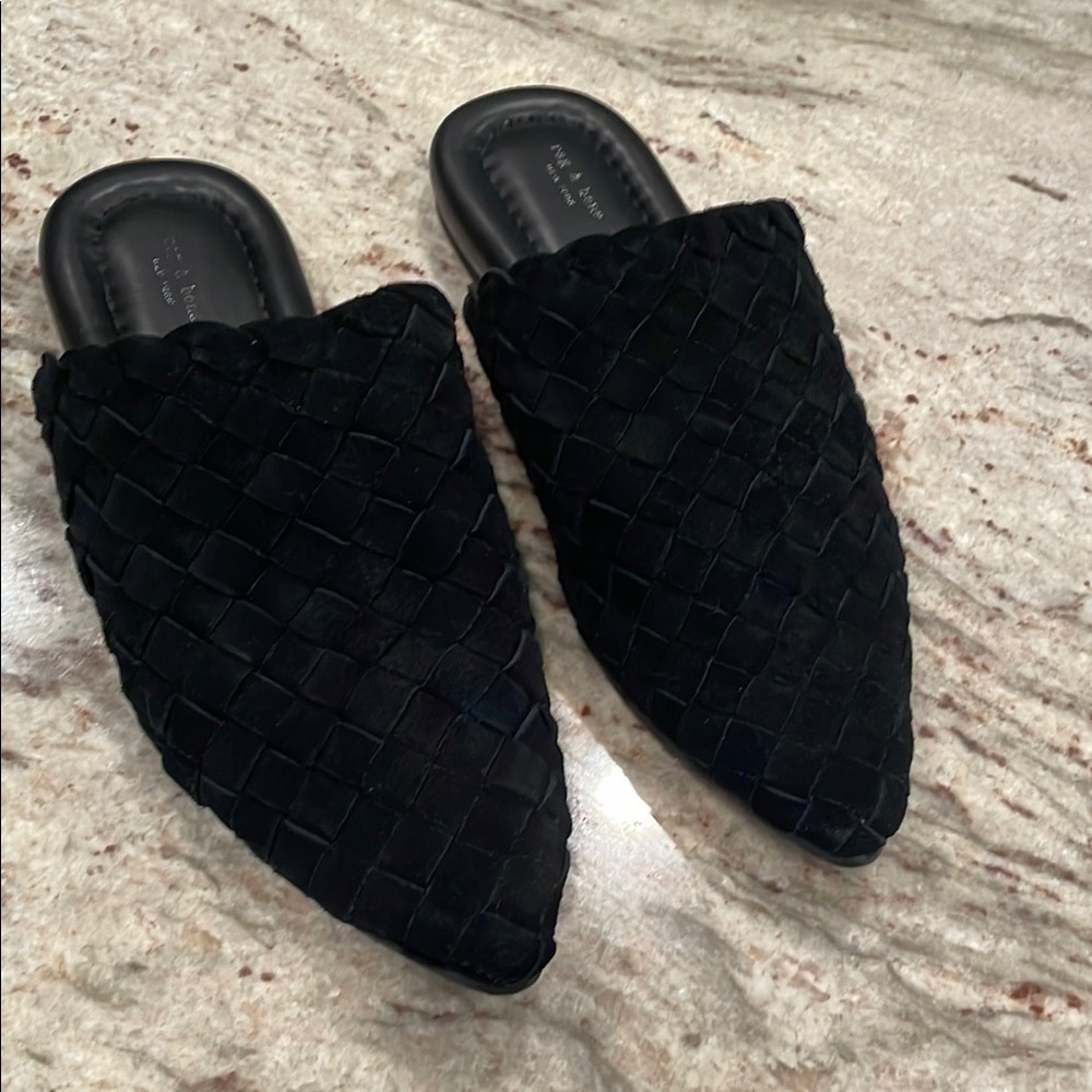 Rag and Bone Woven Suede Lewis Mules